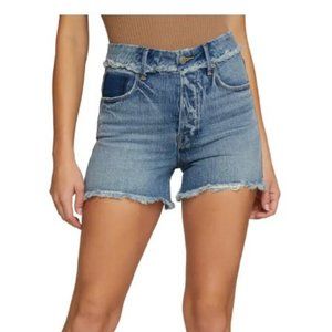 GOOD AMERICAN Bombshell Shadow Pocket Denim Shorts